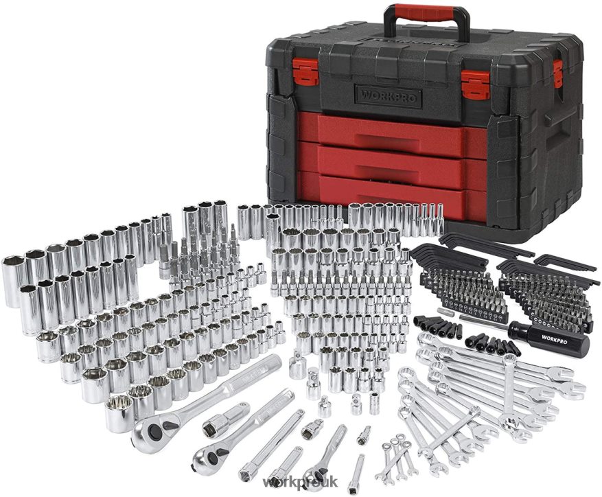 WORKPRO450 Pcs Universal Professional Mechanics Tool Set with Heavy Duty Case Box X662Z306 Tool
