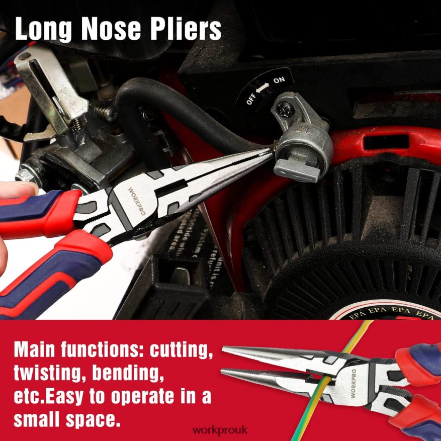 WORKPRO4 Pcs Premium CR-V Construction Pliers Tool Sets X662Z72 Tool