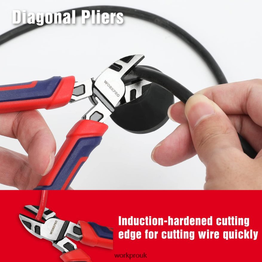 WORKPRO4 Pcs Premium CR-V Construction Pliers Tool Sets X662Z72 Tool