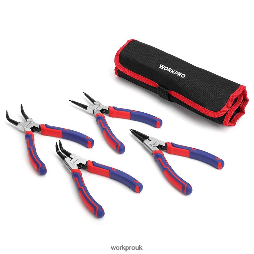 WORKPRO4 Pcs Snap Ring Pliers Set with Storage Pouch X662Z67 Tool