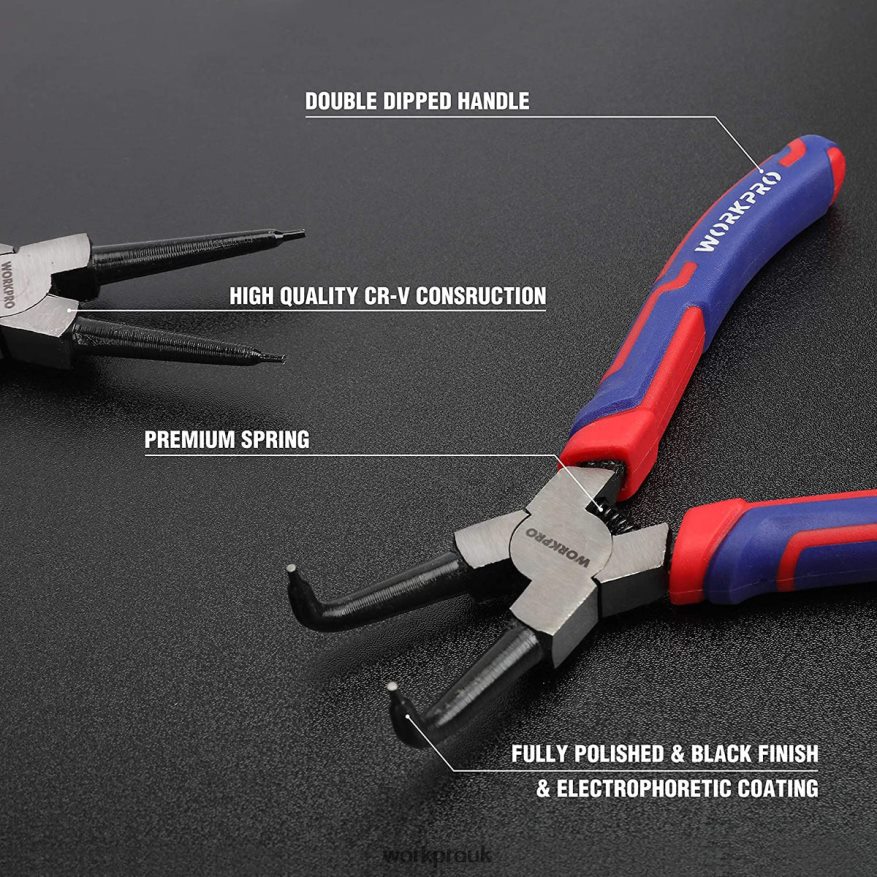 WORKPRO4 Pcs Snap Ring Pliers Set with Storage Pouch X662Z67 Tool