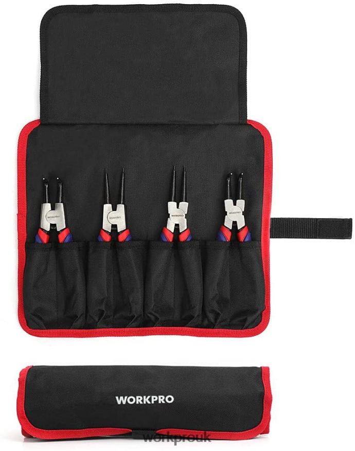WORKPRO4 Pcs Snap Ring Pliers Set with Storage Pouch X662Z67 Tool