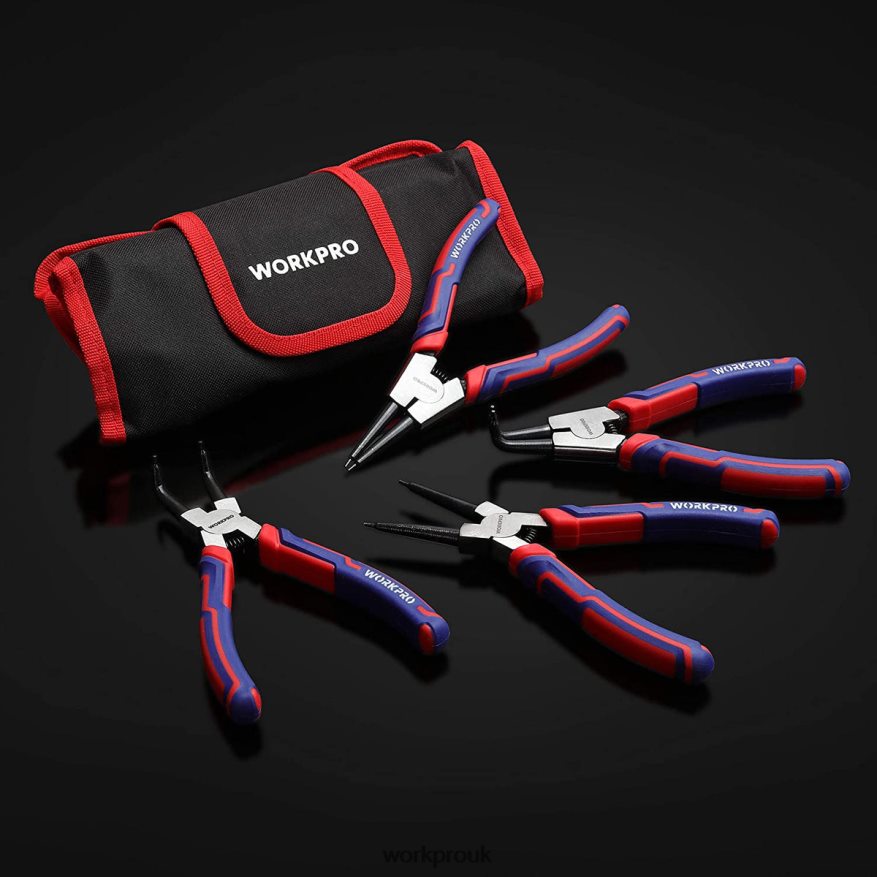 WORKPRO4 Pcs Snap Ring Pliers Set with Storage Pouch X662Z67 Tool