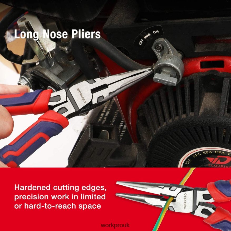 WORKPRO5 Pcs Premium Cr-V Construction Pliers Set with Storage Pouch X662Z66 Tool