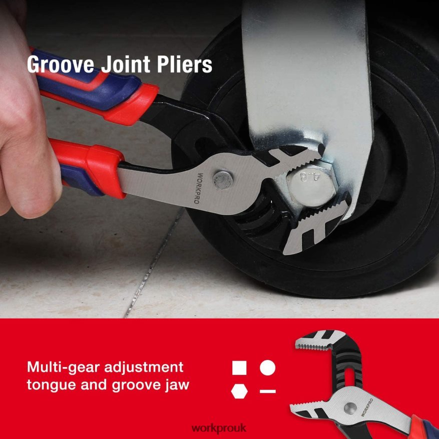 WORKPRO5 Pcs Premium Cr-V Construction Pliers Set with Storage Pouch X662Z66 Tool