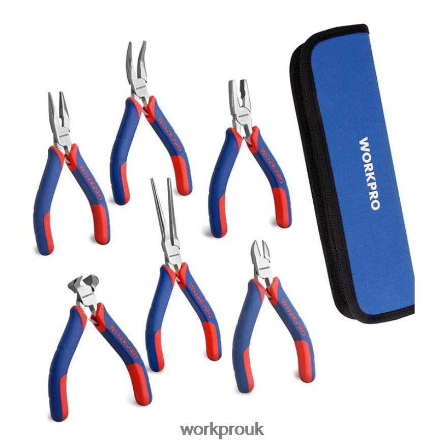 WORKPRO6 Pcs Mini Pliers Set with Pouch X662Z64 Tool