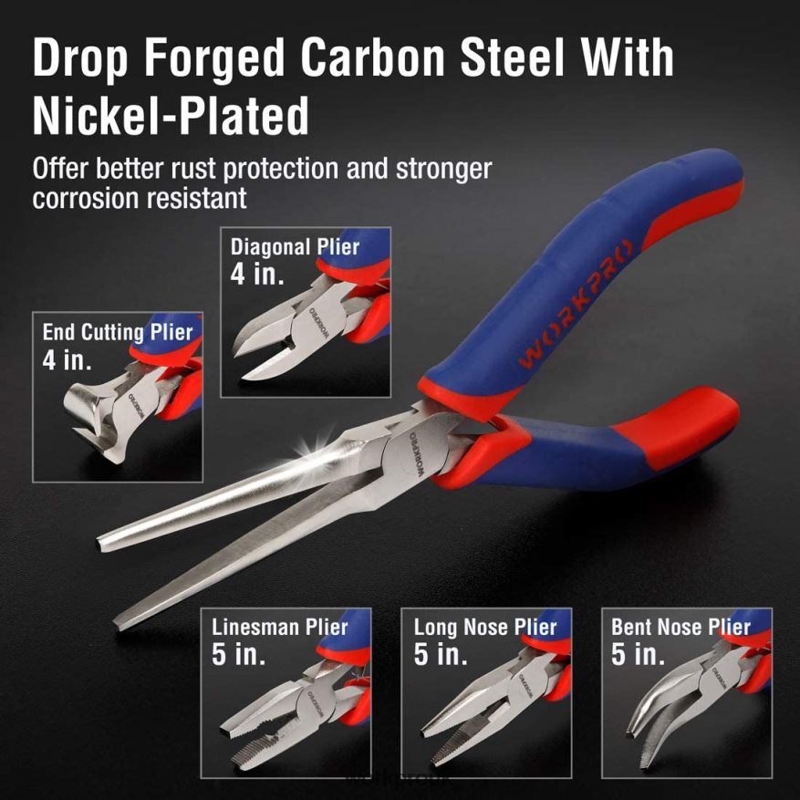 WORKPRO6 Pcs Mini Pliers Set with Pouch X662Z64 Tool