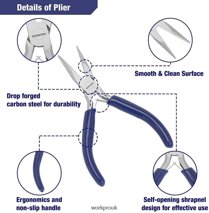 WORKPRO7 Pcs Jewelry Pliers Set for Jewelry Making Tools with Easy Carrying Pouch X662Z77 Tool