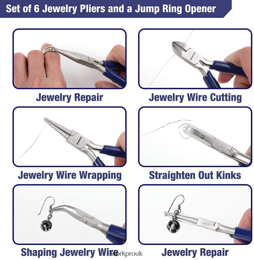 WORKPRO7 Pcs Jewelry Pliers Set for Jewelry Making Tools with Easy Carrying Pouch X662Z77 Tool