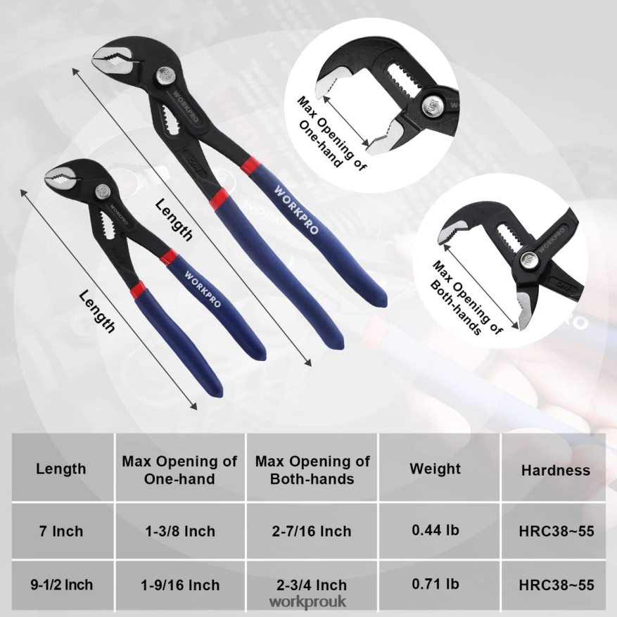 WORKPROGroove Joint Pliers with Comfort Grip X662Z71 Tool