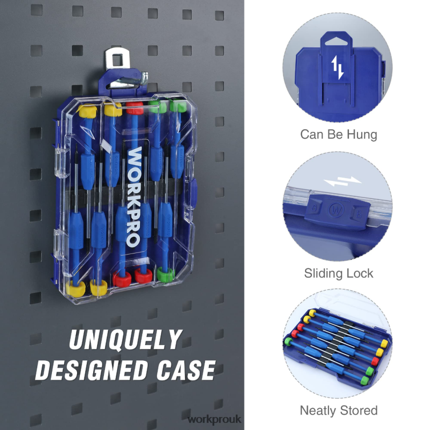 WORKPRO10-Pcs Precision Screwdriver Set with Case, Phillips, Slotted, Torx Star, Magnetic Screwdriver Repair Tool Kit, Non-Slip Grip X662Z103 Tool