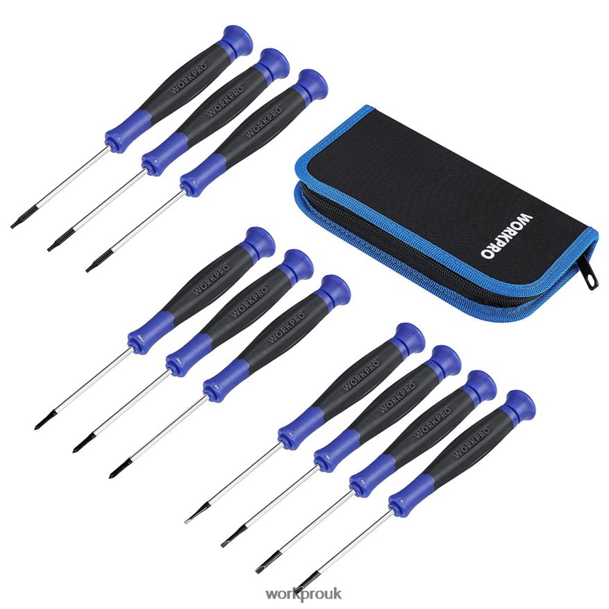 WORKPRO10 Pcs Precision Screwdriver Set with Pouch X662Z100 Tool