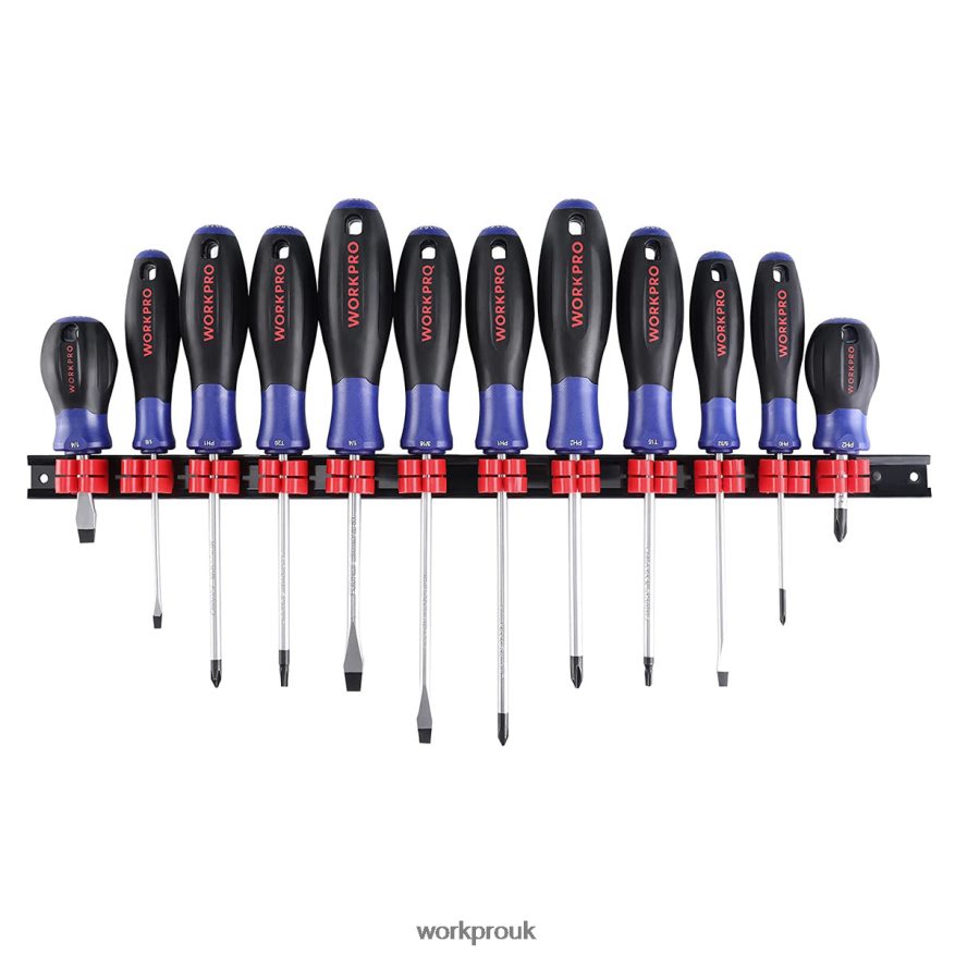 WORKPRO12 Pcs Magnetic Screwdrivers Set with Organizer Flat for Industrial Household Mechanics Repair X662Z99 Tool