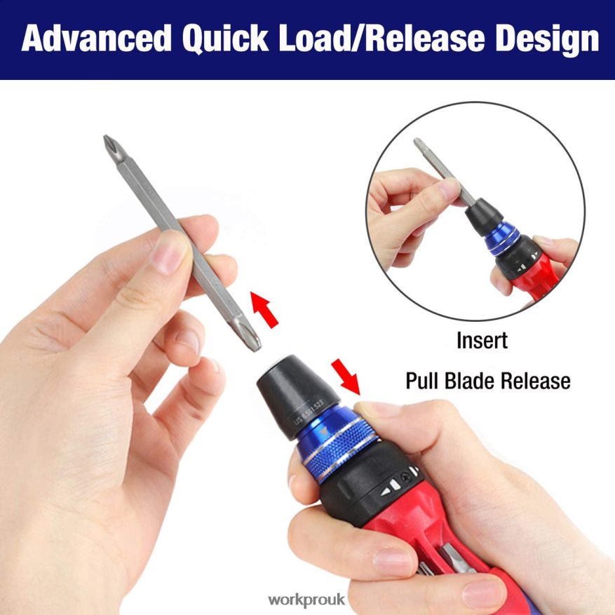 WORKPRO12-in-1 Ratcheting Multi-Bit Quick-load Mechanism Screwdriver X662Z101 Tool