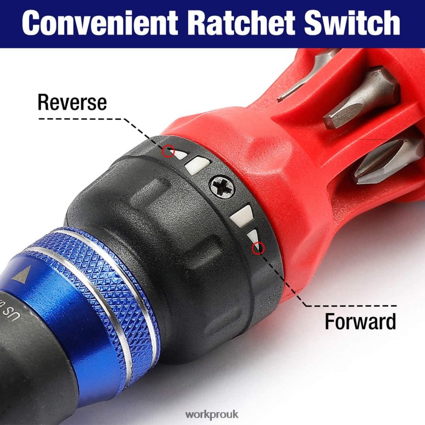 WORKPRO12-in-1 Ratcheting Multi-Bit Quick-load Mechanism Screwdriver X662Z101 Tool