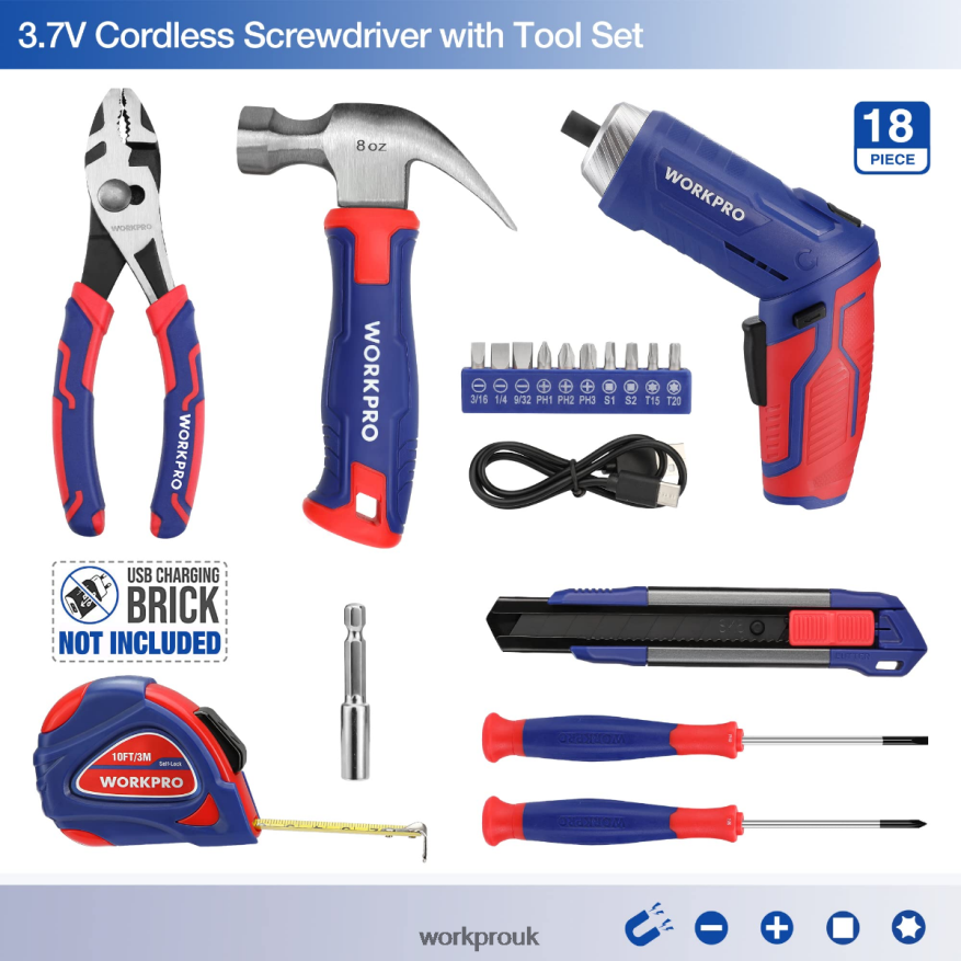 WORKPRO18 Pcs General Home Tool Kit X662Z102 Tool