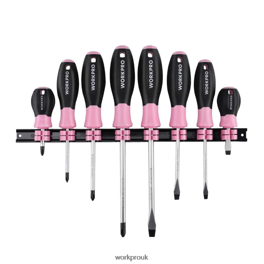 WORKPRO8 Pcs Magnetic Screwdrivers Set with Organizer Rack X662Z247 Tool