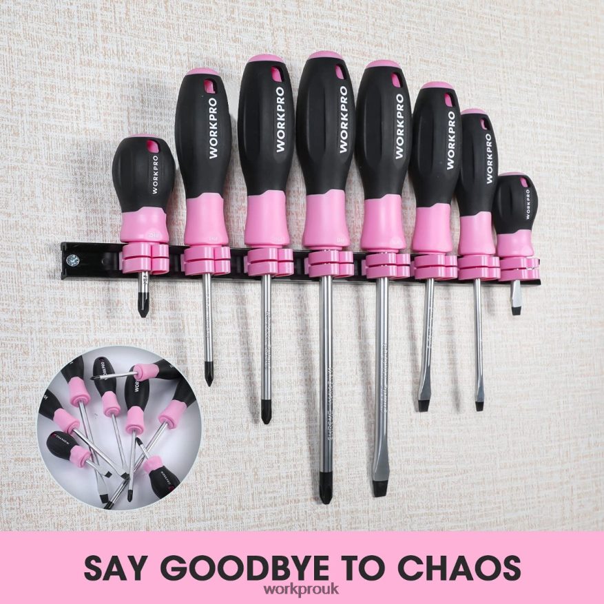 WORKPRO8 Pcs Magnetic Screwdrivers Set with Organizer Rack X662Z247 Tool