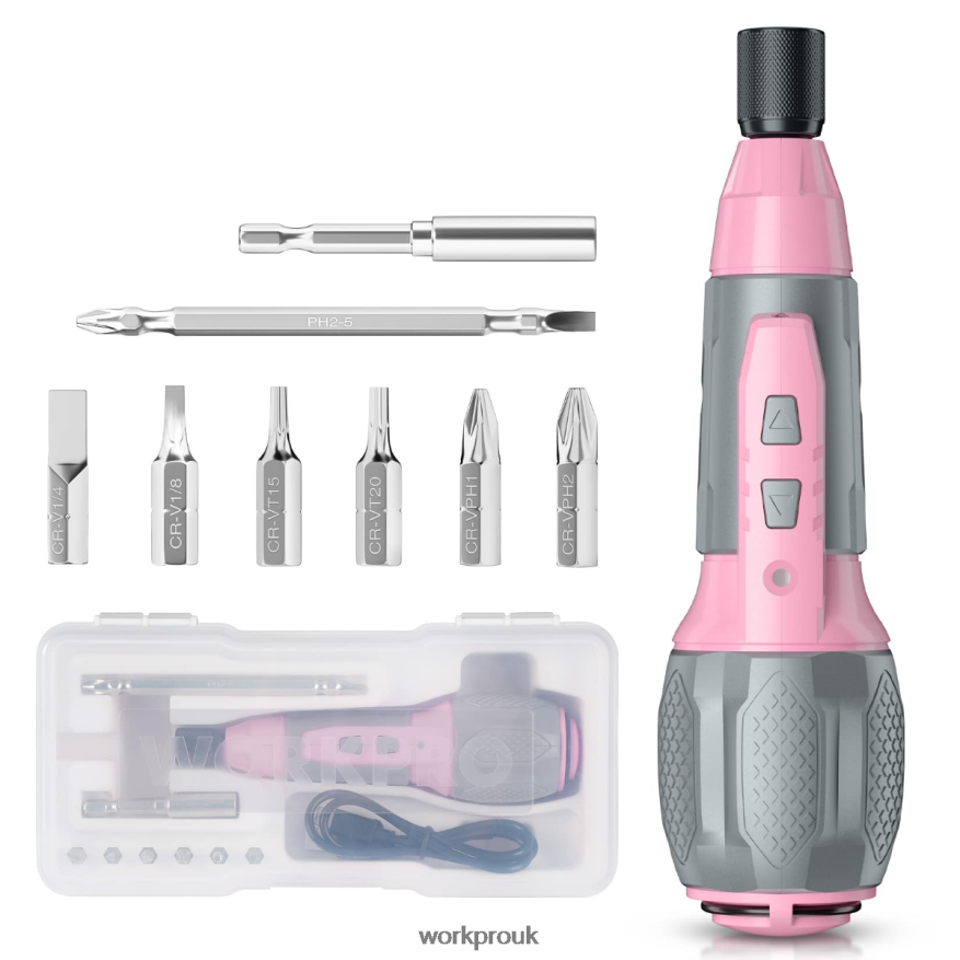 WORKPROCordless 4V USB Rechargeable Lithium-ion Battery Screwdriver Kit X662Z236 Tool