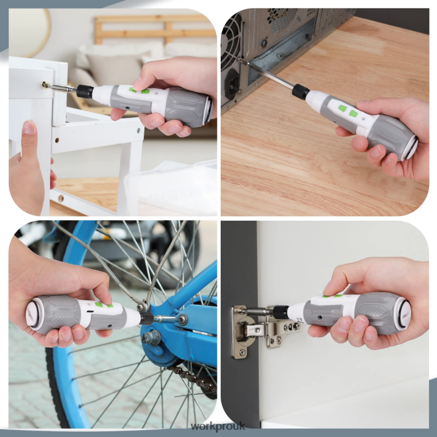 WORKPROCordless 4V USB Rechargeable Lithium-ion Battery Screwdriver Kit X662Z236 Tool