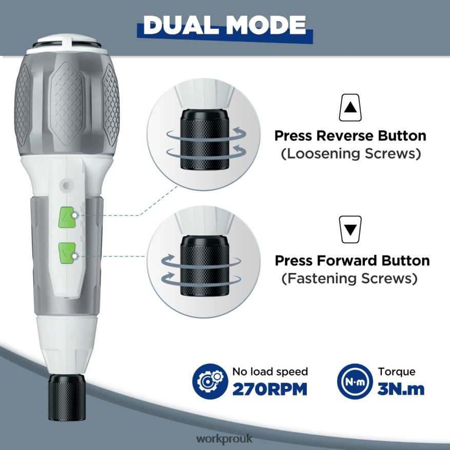 WORKPROCordless 4V USB Rechargeable Lithium-ion Battery Screwdriver Kit X662Z236 Tool