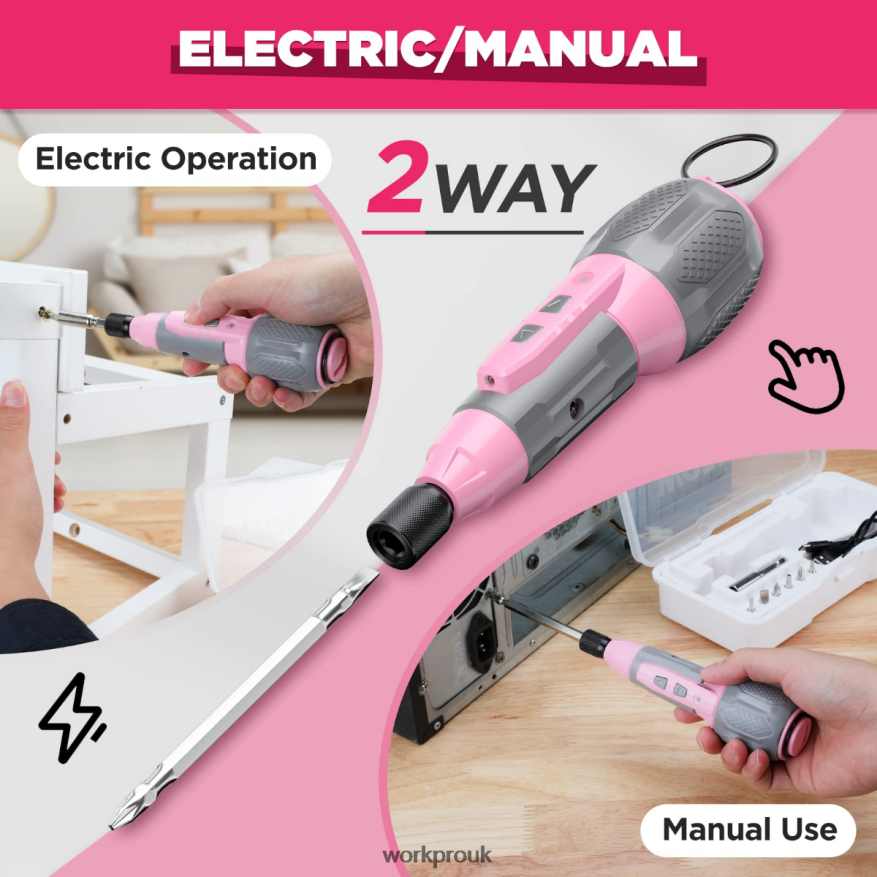 WORKPROCordless 4V USB Rechargeable Lithium-ion Battery Screwdriver Kit X662Z236 Tool