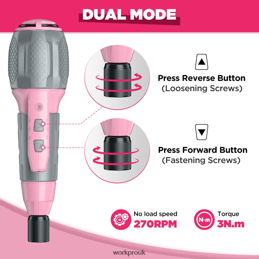 WORKPROCordless 4V USB Rechargeable Lithium-ion Battery Screwdriver Kit X662Z236 Tool