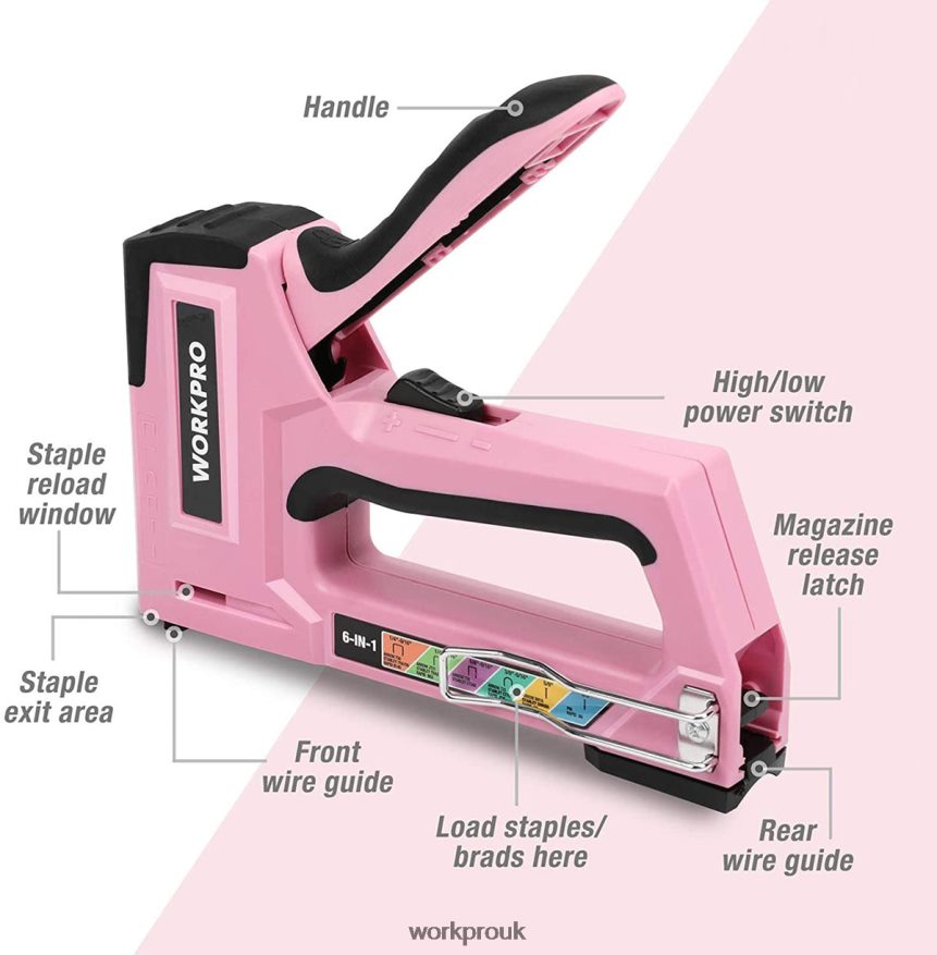 WORKPRO6-in-1 Manual Brad Nailer Upholstery Stapler Nail Gun X662Z59 Tool