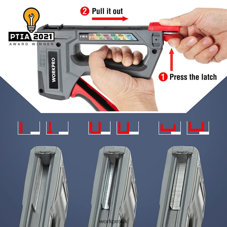 WORKPRO6-in-1 Manual Brad Nailer Upholstery Stapler Nail Gun X662Z59 Tool
