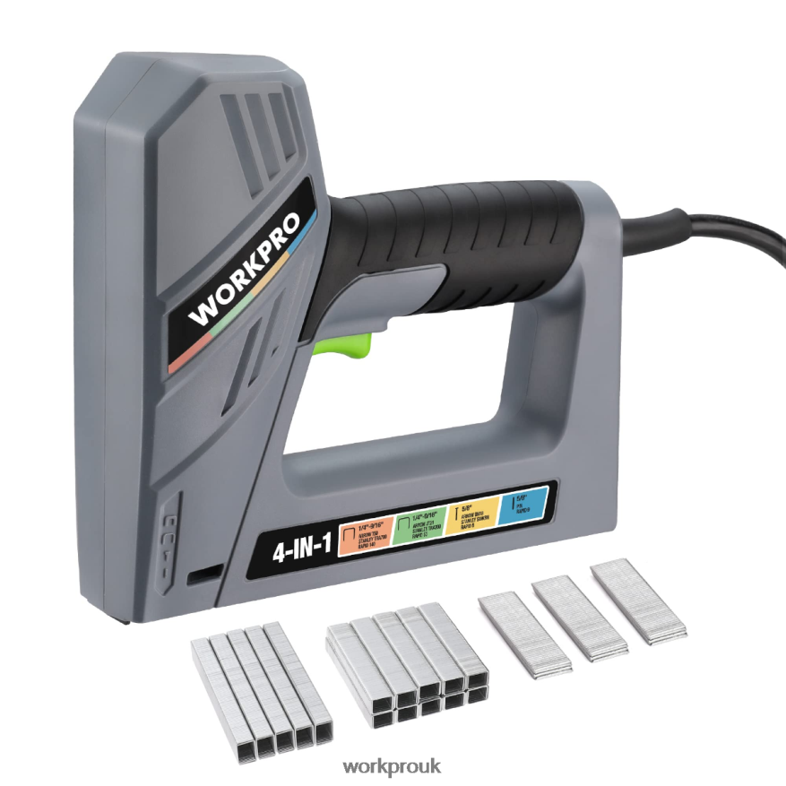 WORKPROElectric Corded 4-in-1 Nail Gun, Including 3000PCS of Staples and Nails X662Z60 Tool