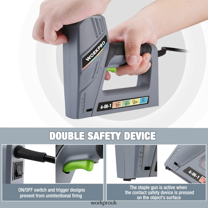 WORKPROElectric Corded 4-in-1 Nail Gun, Including 3000PCS of Staples and Nails X662Z60 Tool