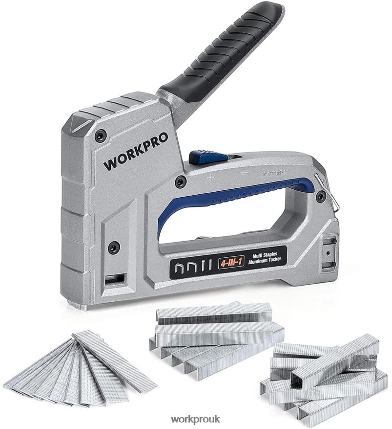 WORKPRONailer Heavy Duty 4 in 1 Aluminum Nailer with 2000 Staples X662Z58 Tool