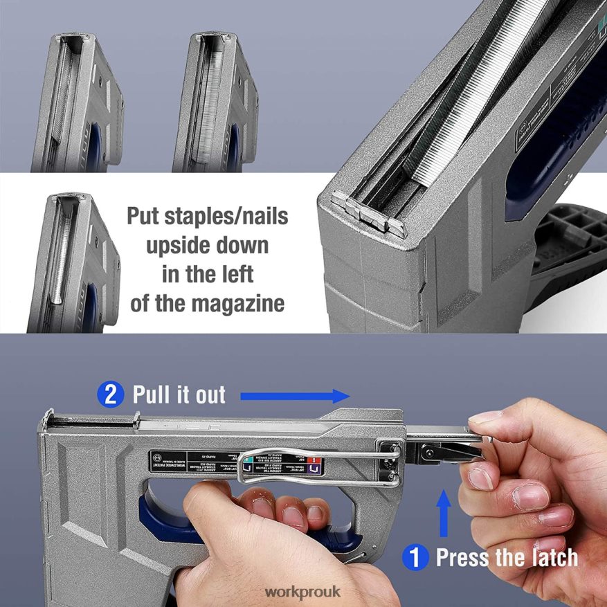 WORKPRONailer Heavy Duty 4 in 1 Aluminum Nailer with 2000 Staples X662Z58 Tool