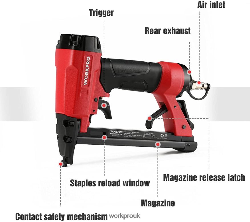 WORKPROPneumatic 20 Gauge Staple Gun for Carpentry Woodworking and DIY Projects X662Z61 Tool
