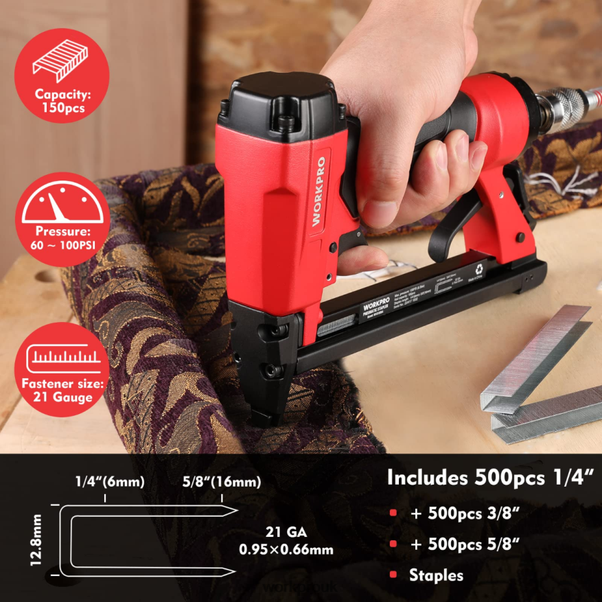 WORKPROPneumatic Staple Gun, 8016/7116 Upholstery Stapler X662Z182 Tool
