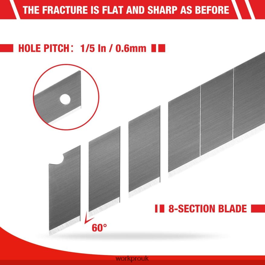 WORKPRO18mm Snap-off Blades SK5 Steel Replacement Blade Fits Pack of 100 X662Z53 Tool