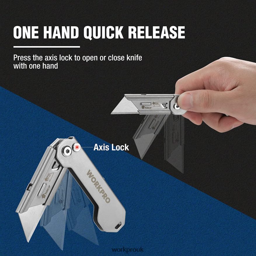WORKPRO3 PCS Folding Utility Knife Sets Quick Change Blades Box Cutter X662Z43 Tool