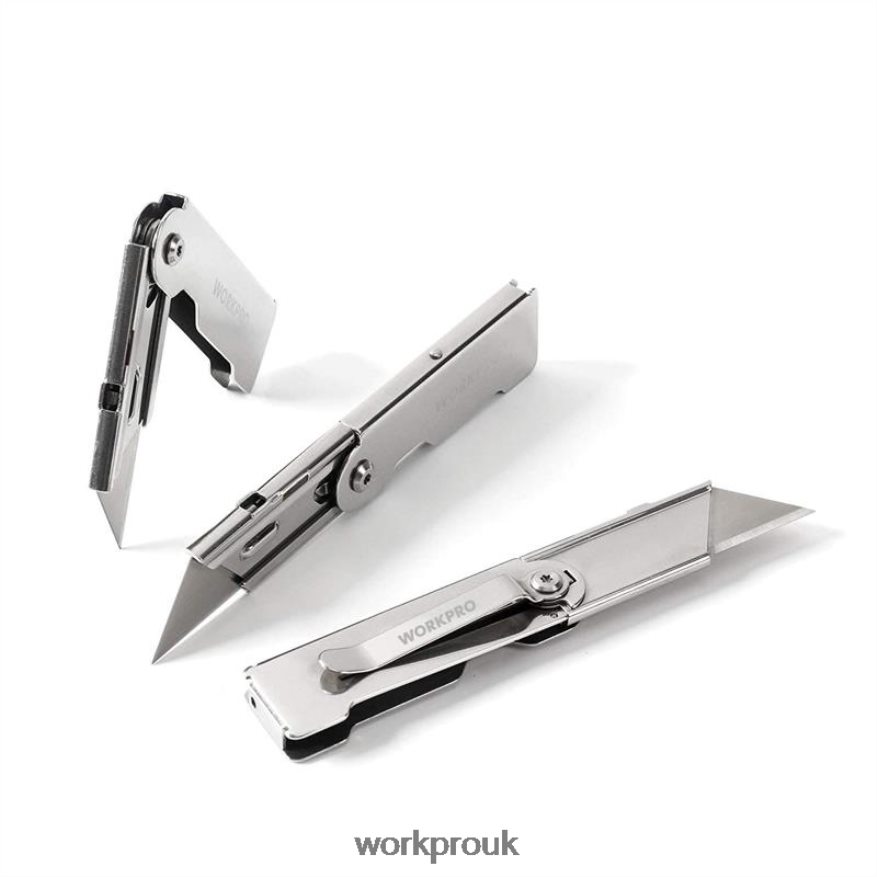WORKPRO3 Pcs Quick Change Folding Pocket Utility Knife Set with Belt Clip X662Z45 Tool
