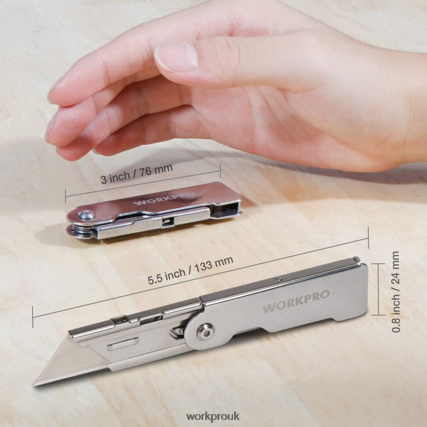 WORKPRO3 Pcs Quick Change Folding Pocket Utility Knife Set with Belt Clip X662Z45 Tool