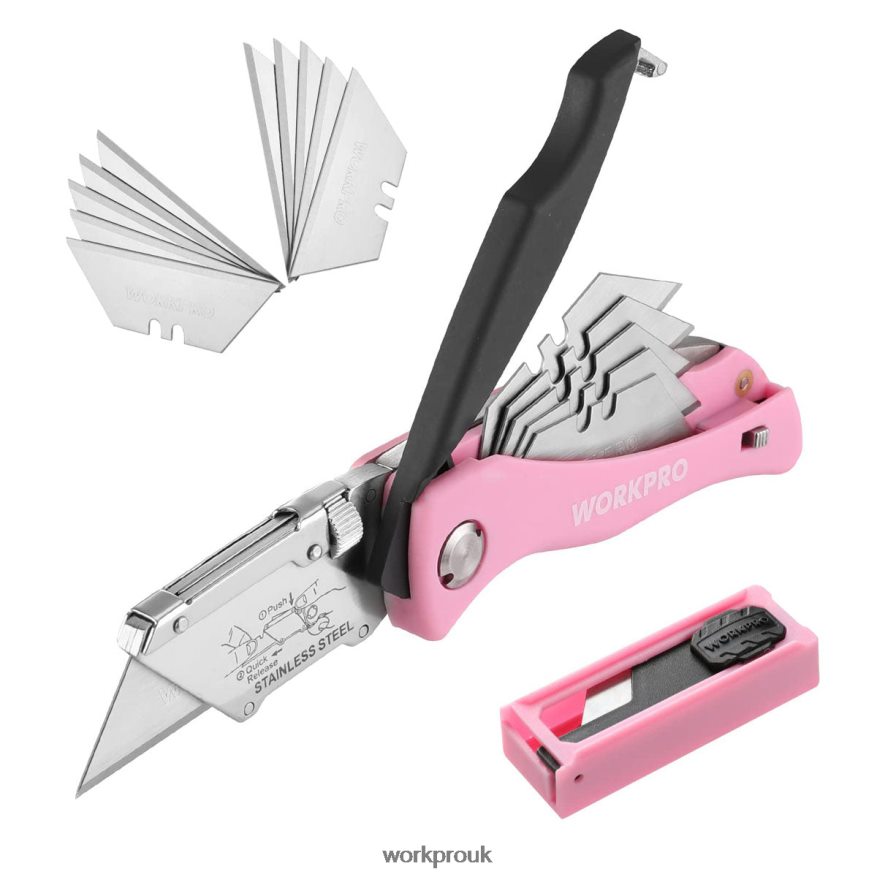 WORKPROFolding Utility Knife, Quick Change Box Cutter, Razor Knife X662Z36 Tool