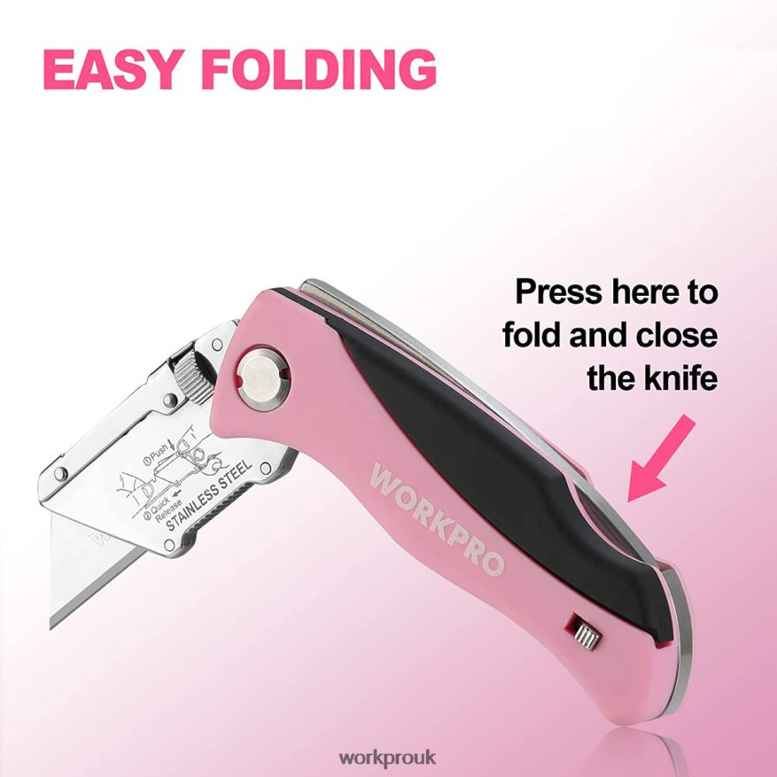 WORKPROFolding Utility Knife, Quick Change Box Cutter, Razor Knife X662Z36 Tool