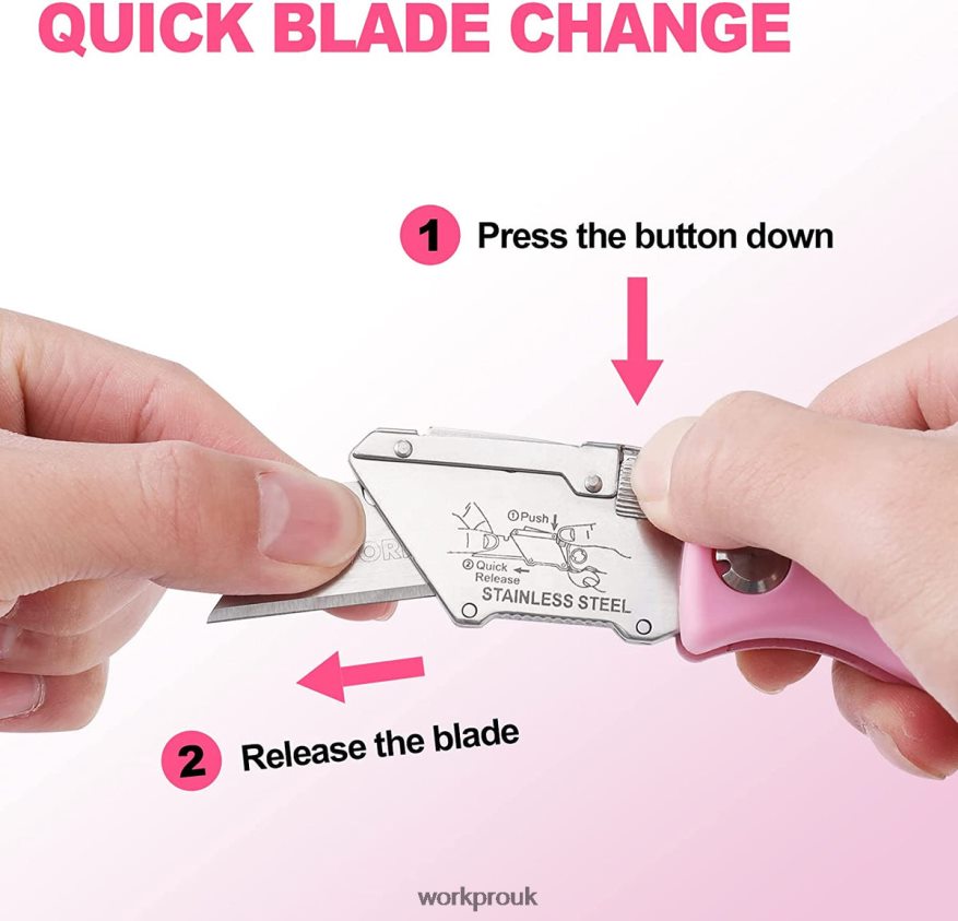 WORKPROFolding Utility Knife, Quick Change Box Cutter, Razor Knife X662Z36 Tool