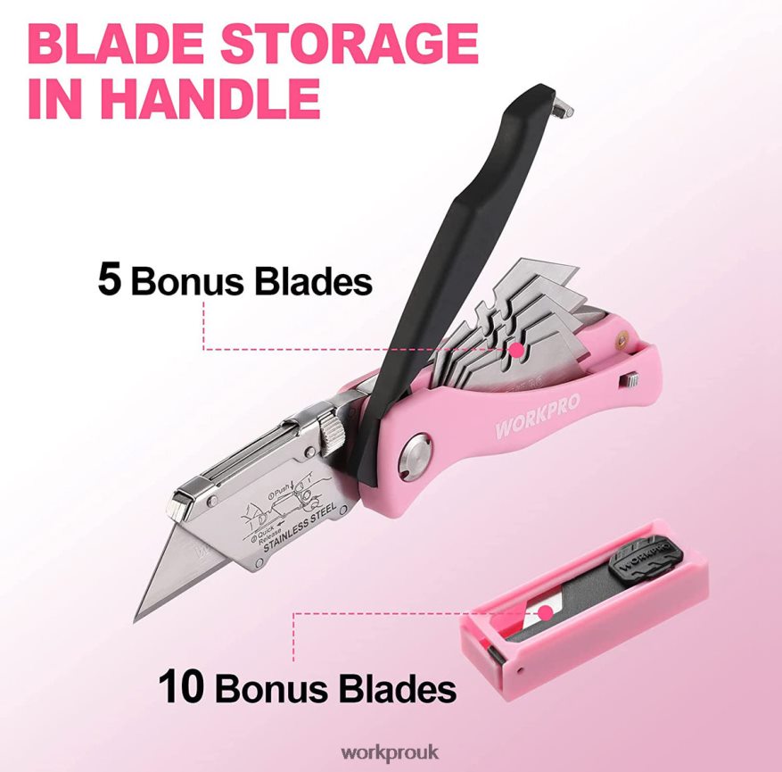 WORKPROFolding Utility Knife, Quick Change Box Cutter, Razor Knife X662Z36 Tool