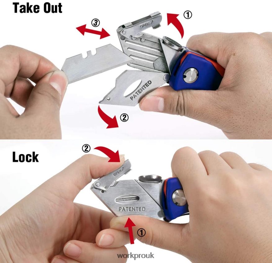 WORKPROFolding Utility Knife Quick-change Box Cutter X662Z50 Tool