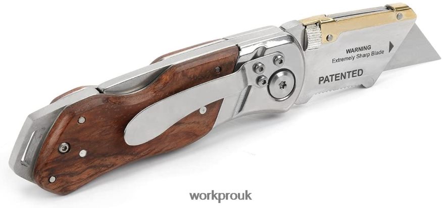 WORKPROFolding Utility Knife Wood Handle Heavy Duty Cutter X662Z39 Tool