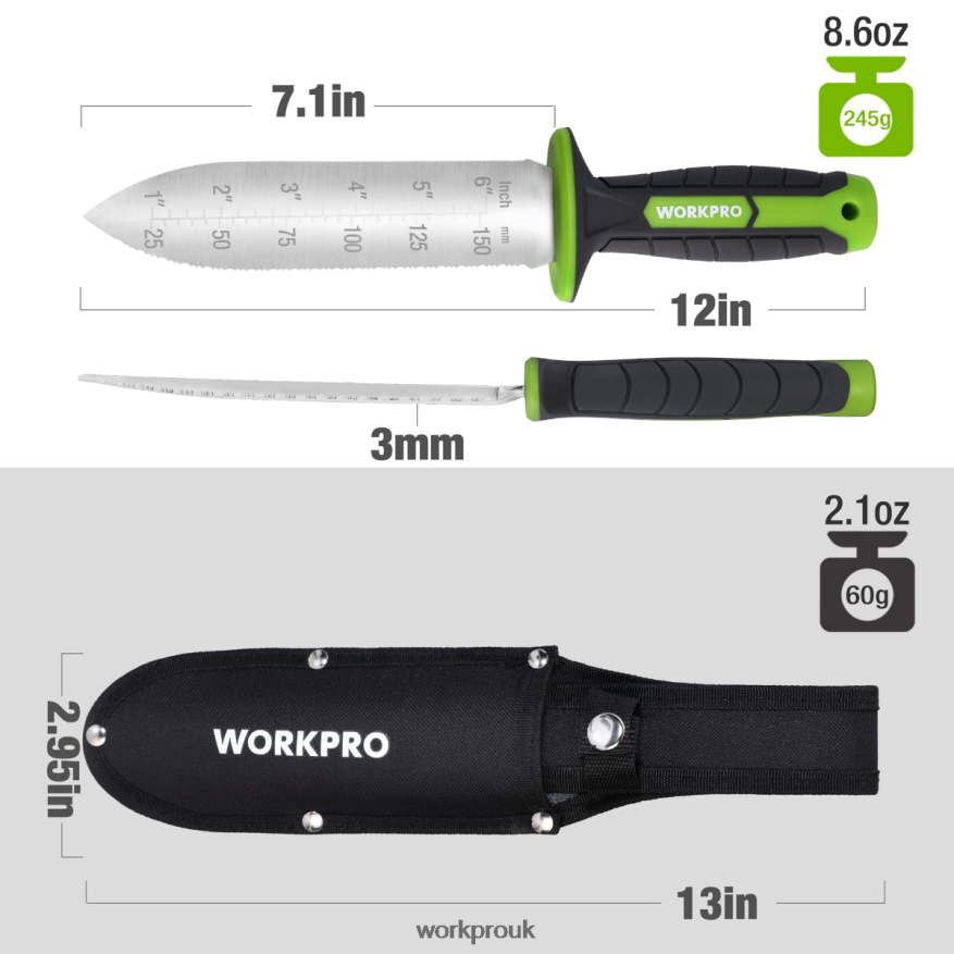 WORKPROGarden Knife with Oxford Sheath, Stainless Steel Blade with Cutting Edge X662Z283 Tool