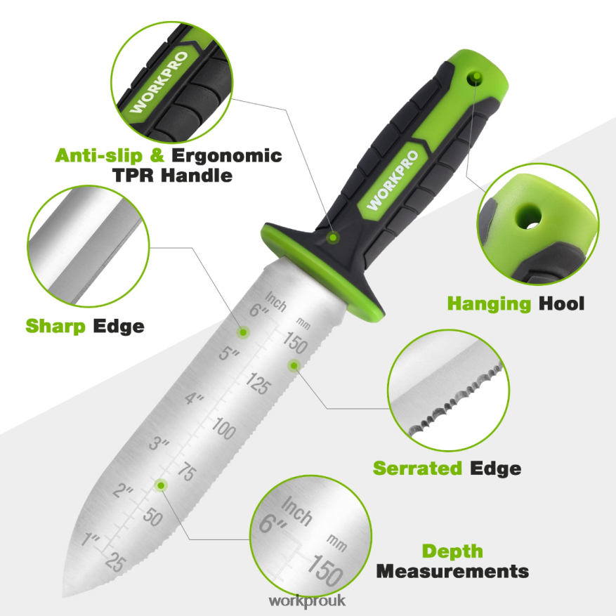 WORKPROGarden Knife with Oxford Sheath, Stainless Steel Blade with Cutting Edge X662Z283 Tool