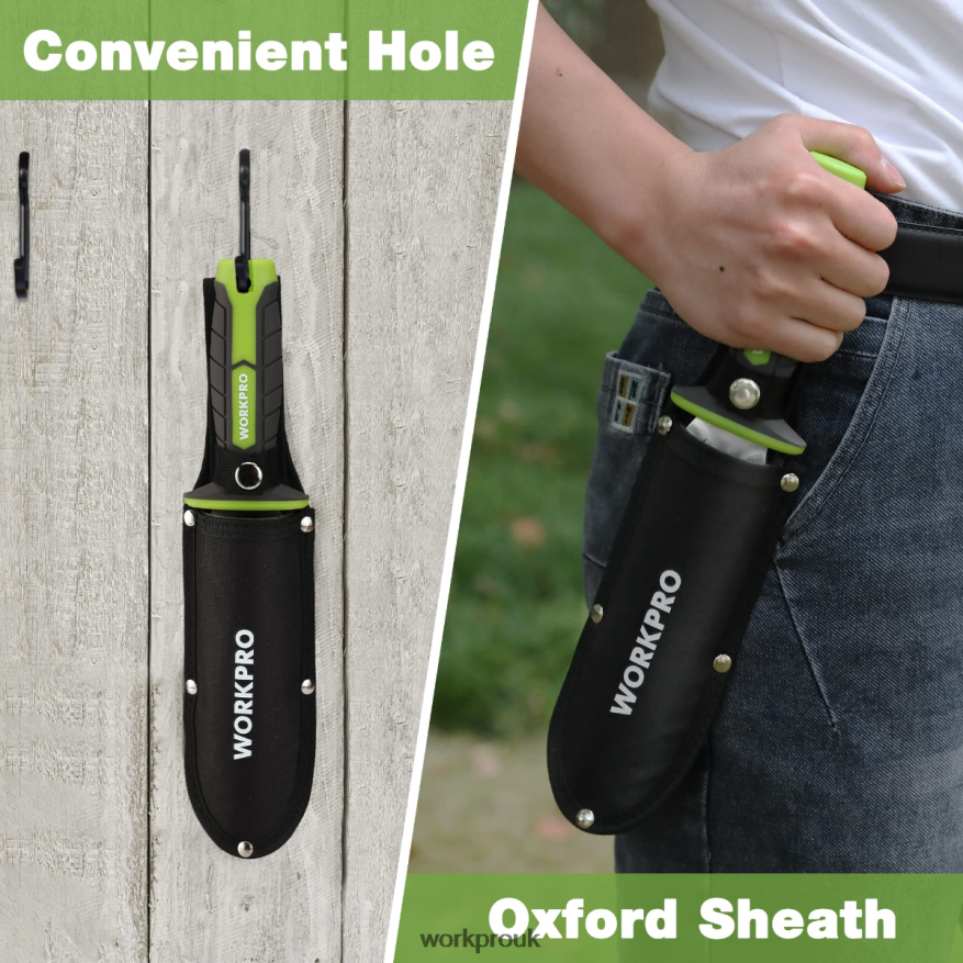 WORKPROGarden Knife with Oxford Sheath, Stainless Steel Blade with Cutting Edge X662Z283 Tool