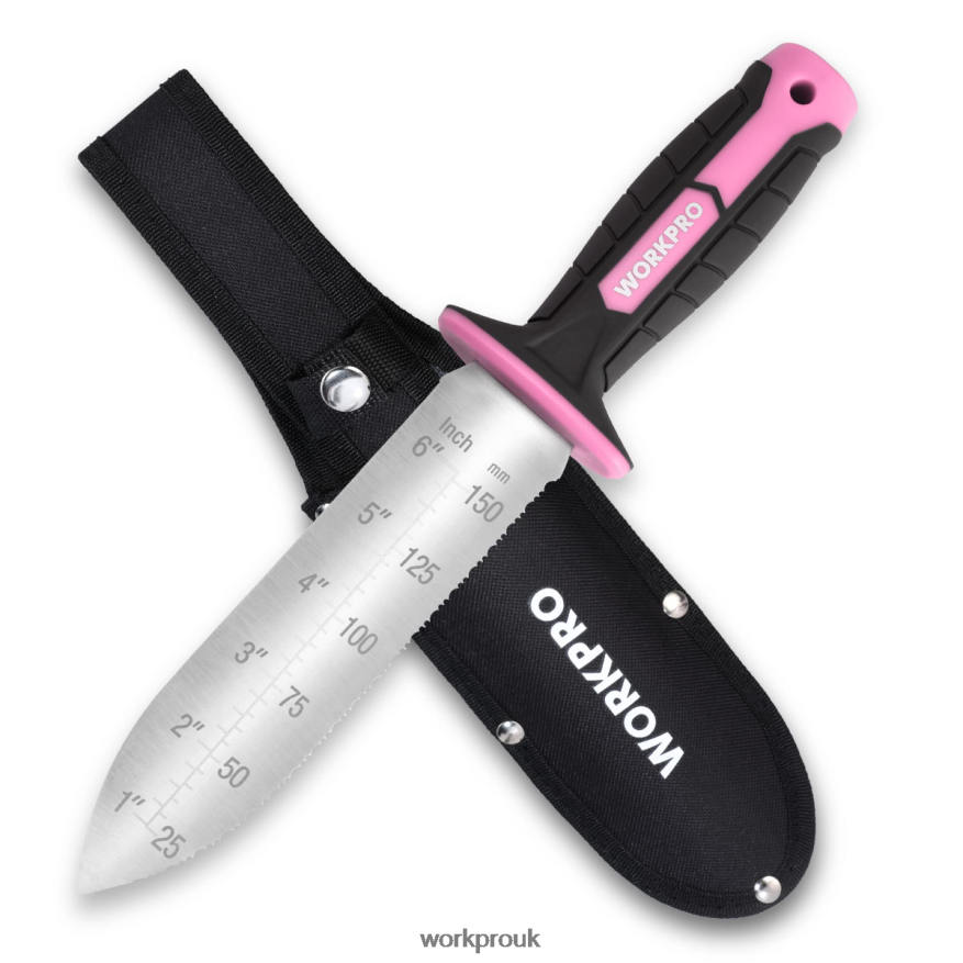 WORKPROGarden Knife with Oxford Sheath, Stainless Steel Blade with Cutting Edge X662Z283 Tool