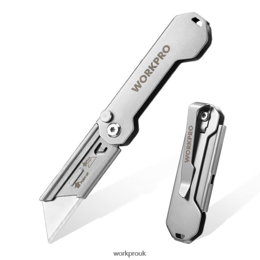 WORKPROQuick Change Folding Pocket Utility Knife Mini Stainless Steel Folding Knife with Belt Clip X662Z47 Tool